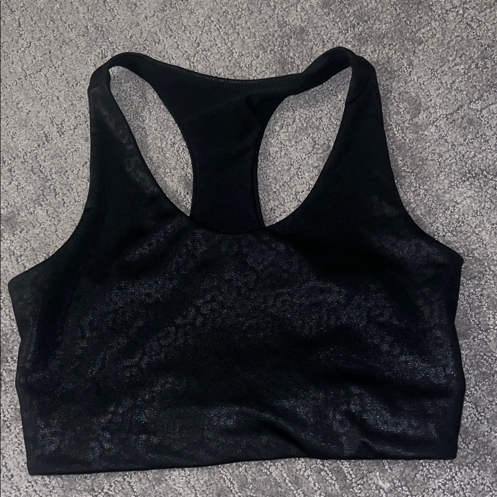 Zella Shimmer Black Racerback Sports Bra